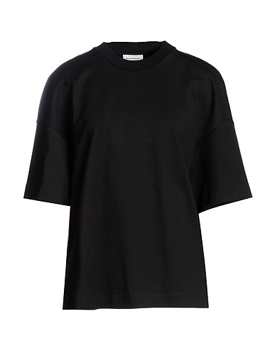 MCQUEEN Basic T-Shirt Black 100% Cotton, Viscose, Polyester