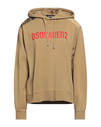 DSQUARED2 Hooded track jacket  Khaki 100% Cotton, Elastane