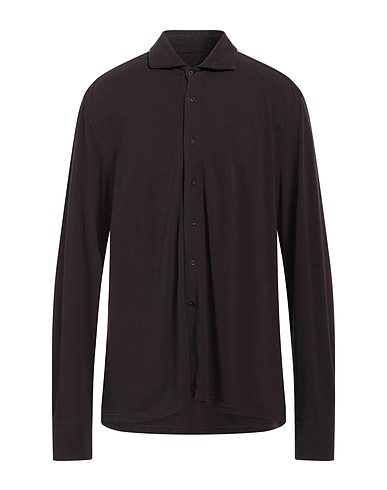 J.W. RAILY Shirts Dark brown 100% Cotton