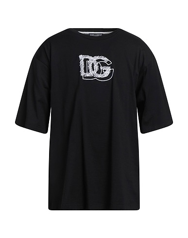 DOLCE&GABBANA T-shirt Black 100% Cotton, Viscose, Polyester