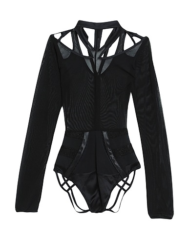 NICHOLE DE CARLE TOPWEAR Black 66% Nylon, 22% Silk, 7% Lycra®, 4% Viscose, 1% Elastane