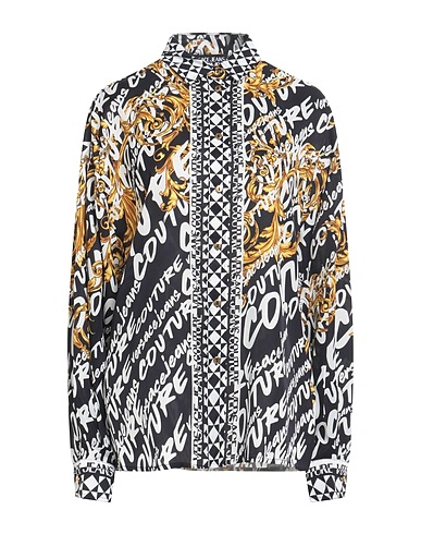 VERSACE JEANS COUTURE Patterned shirts & blouses Black 100% Viscose
