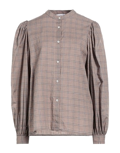 AGLINI Checked shirt Light brown 100% Cotton