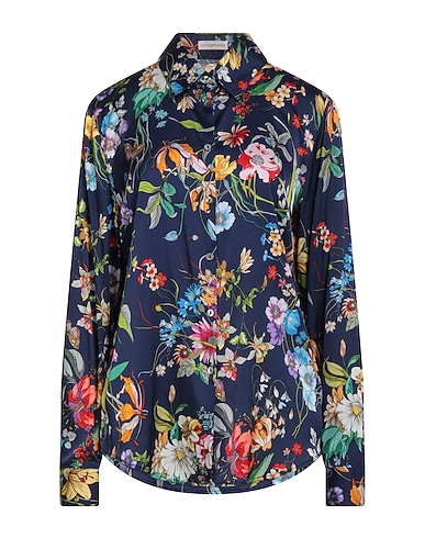 CAMICETTASNOB Floral shirts & blouses Navy blue 59% Viscose, 33% Silk, 8% Elastane