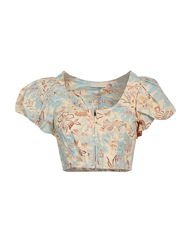 ULLA JOHNSON Top Sky blue 100% Cotton