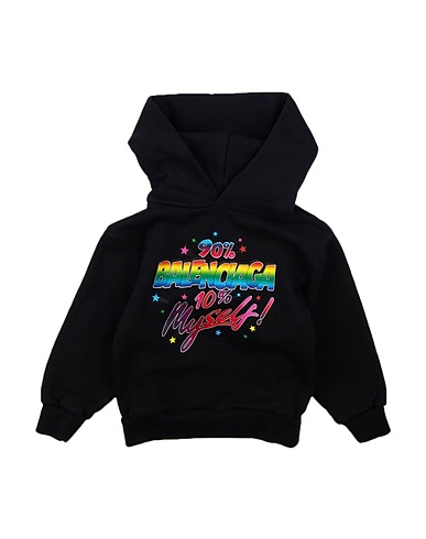 BALENCIAGA KIDS Hooded track jacket  Black 100% Cotton