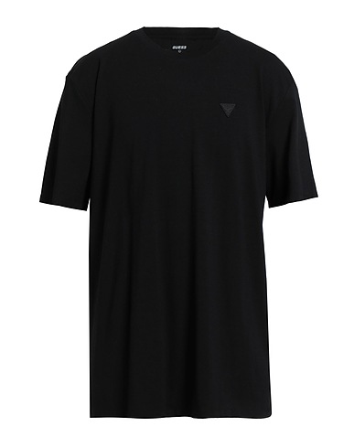 GUESS T-shirt NERO 48% Cotton, 47% Modal, 5% Elastane