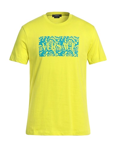 VERSACE T-shirt Verde lime 100% Cotone
