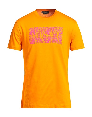 VERSACE T-shirt Arancione 100% Cotone