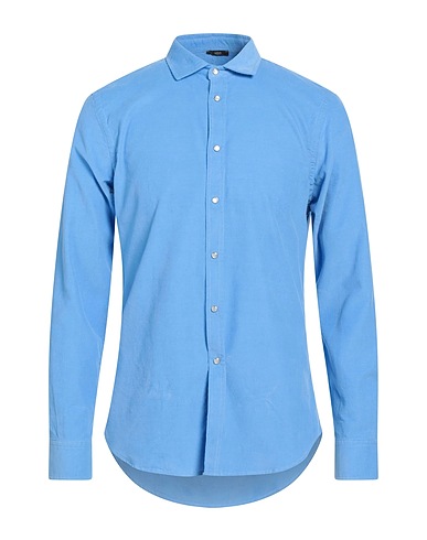HōSIO Solid colour shirt Azure 100% Cotton