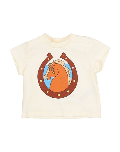 MINI RODINI Ｔシャツ アイボリー コットン 95% / ポリウレタン 5%
