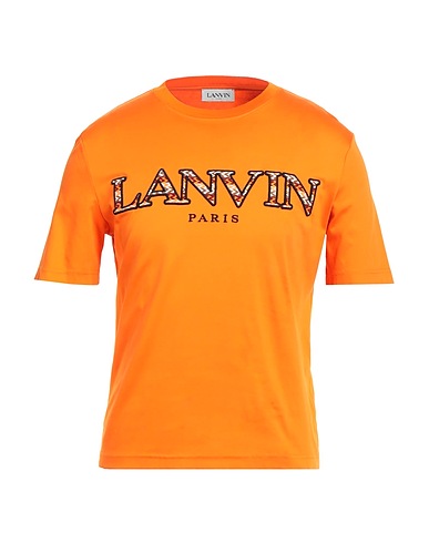 LANVIN T-shirt Orange 100% Cotton, Polyester