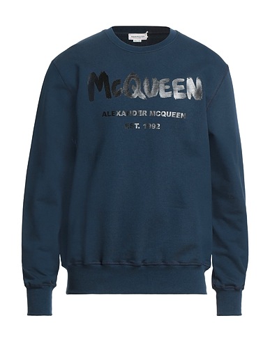 MCQUEEN Sweatshirt Midnight blue 100% Cotton, Elastane