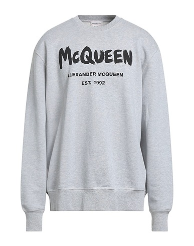MCQUEEN 트레이닝 상의 그레이 100% 코튼, 엘라스테인