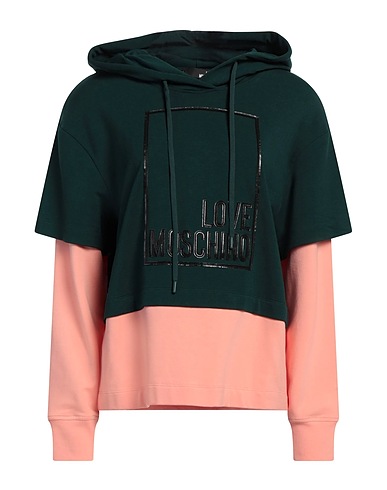 LOVE MOSCHINO Sweatshirt Green 47% Cotton, 47% Modal, 6% Elastane