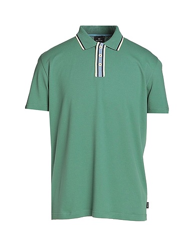 PS PAUL SMITH Polo shirt Green 96% Organic cotton, 4% Elastane