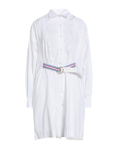 ERMANNO FIRENZE Vestito chemisier Bianco 65% Poliestere, 35% Cotone, Viscosa, Acetato, Altre Fibre