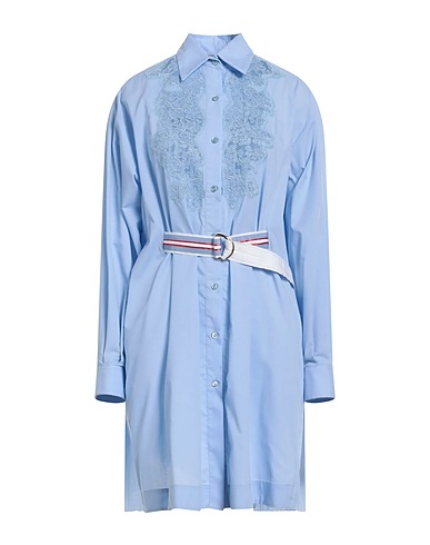 ERMANNO FIRENZE Robe chemise Bleu clair 65% Polyester, 35% Coton, Viscose, Acétate, Autres fibres