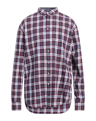 Q1 Checked shirt Burgundy 100% Cotton