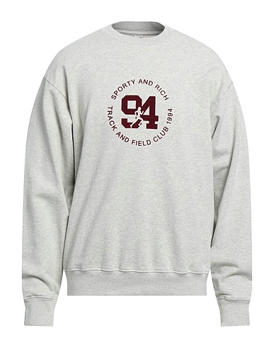 SPORTY & RICH Sweatshirt Light grey 97% Cotton, 3% Elastane