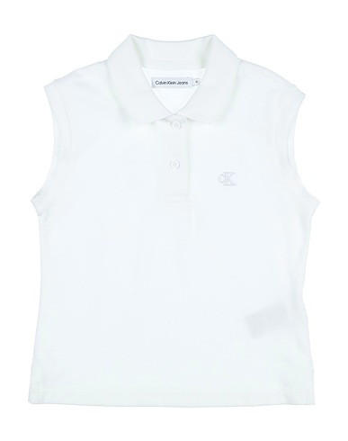 CALVIN KLEIN JEANS Polo shirt White 94% Cotton, 6% Elastane