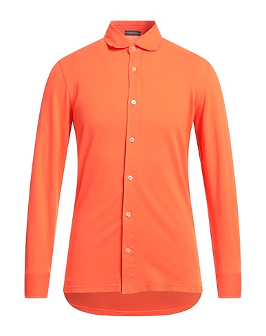ROSSOPURO Solid colour shirt Orange 100% Cotton