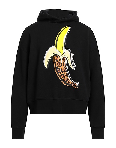 PALM ANGELS Hooded sweatshirt Black 100% Cotton, Elastane