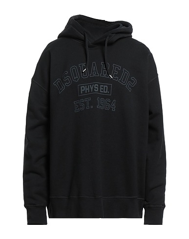 DSQUARED2 Felpa Nero 100% Cotone, Elastan