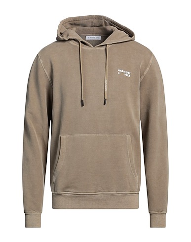 MANUEL RITZ Hooded sweatshirt Khaki 94% Cotton, 6% Elastane