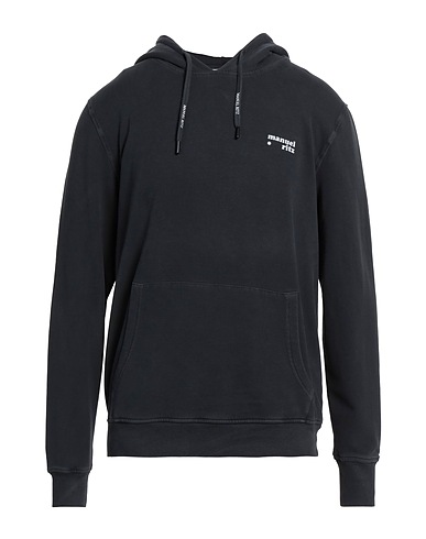 MANUEL RITZ Hooded track jacket  Charcoal 94% Cotton, 6% Elastane