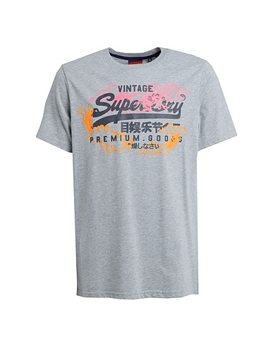 SUPERDRY T-Shirt Grau 56% Baumwolle, 44% Polyester