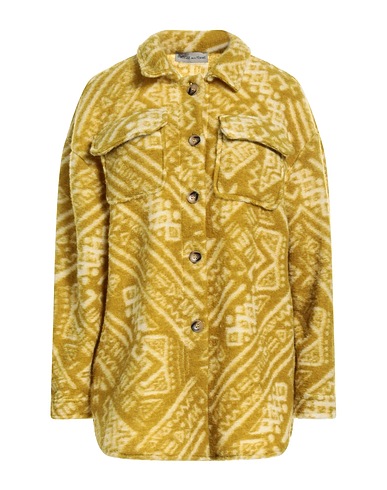 BOUTIQUE de la FEMME Patterned shirts & blouses Mustard 70% Polyester, 20% Wool, 10% Elastane