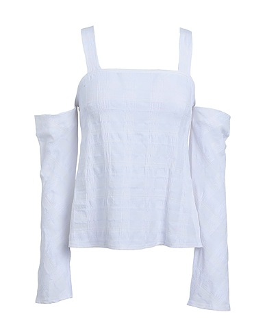 TOPSHOP Top White 55% Polyester, 38% Viscose, 6% Linen, 1% Elastane