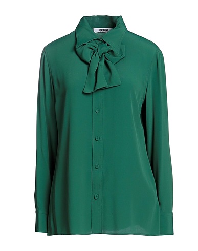 GRIFONI Solid color shirts & blouses Emerald green 69% Acetate, 31% Silk