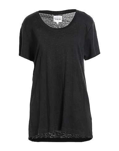 ALESSIA SANTI Basic T-Shirt Black 100% Linen