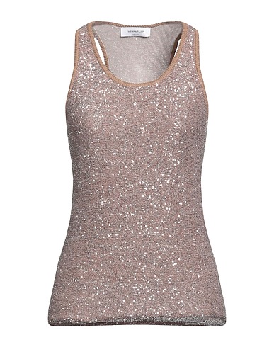 FABIANA FILIPPI Evening top Taupe 55% Polyamide, 45% Polyester