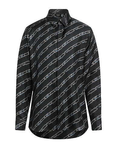 FENDI Patterned shirt Black 100% Silk