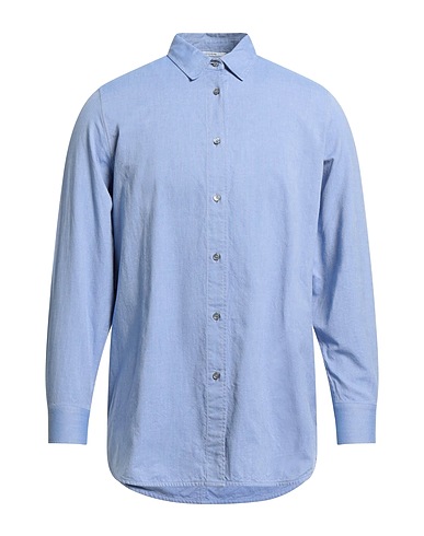 POMANDÈRE Camicia tinta unita Blu chiaro 100% Cotone