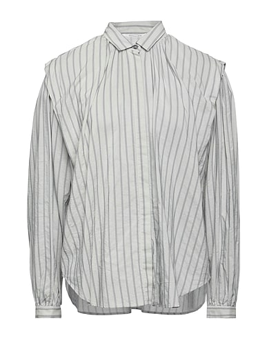 POMANDÈRE Striped shirt Light grey 52% Cotton, 48% Acetate