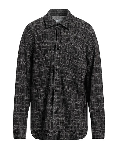 IH NOM UH NIT Checked shirt Brown 51% Wool, 31% Cotton, 18% Polyester
