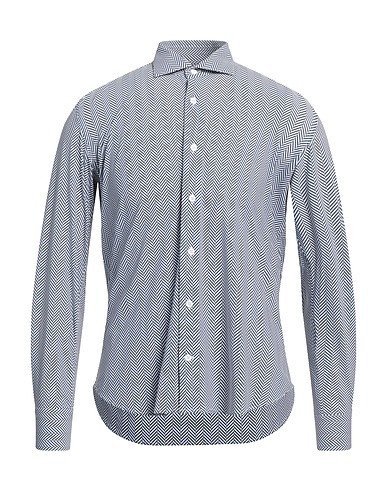 HIMON'S Patterned shirt Midnight blue 86% Polyamide, 14% Elastane
