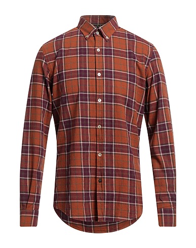 ALLEY DOCKS 963 Checked shirt Brown 100% Cotton