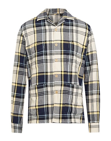 ASPESI Checked shirt SHIRTS Beige 100% Cotton