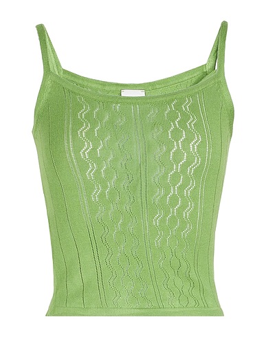 8 by YOOX Crop top VISCOSE BLEND CROPPED TANK TOP Verde chiaro 96% Viscosa, 4% Poliestere