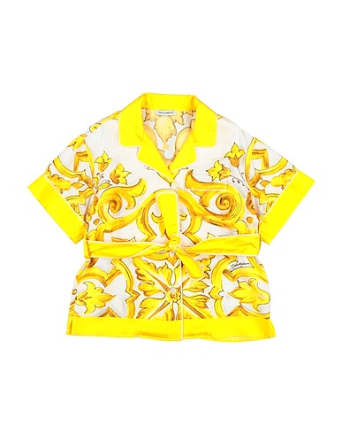 DOLCE&GABBANA Hemden und Blusen mit Muster Gelb 100% Seide