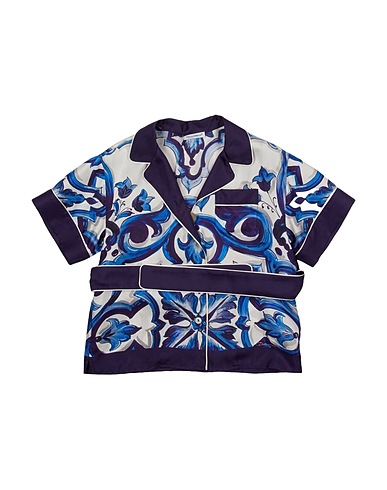 DOLCE&GABBANA Patterned shirts & blouses Blue 100% Silk