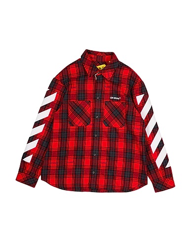 OFF-WHITE™ KIDS Patterned shirt Red 80% Cotton, 20% Polyester