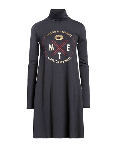 MET JEANS Short dress Black 100% Cotton