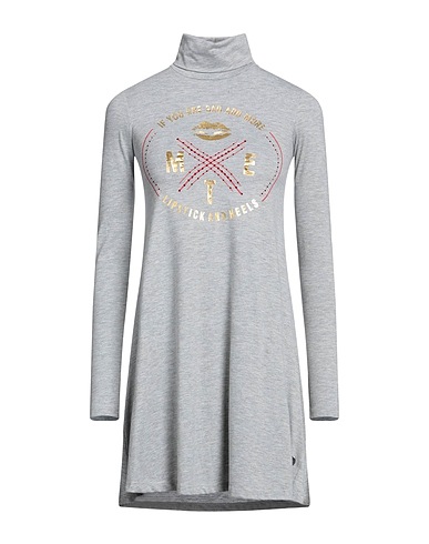 MET JEANS Short dress Grey 100% Cotton