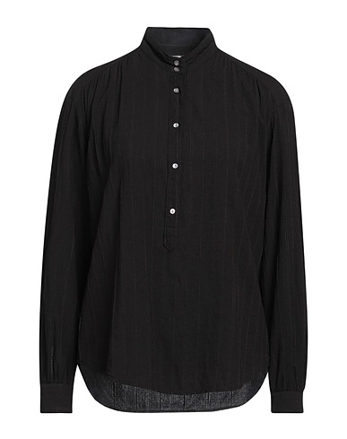HARTFORD Striped shirt Black 67% Viscose, 33% Cotton